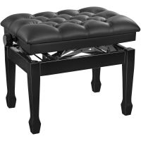 K&M 13965 Banquette hydraulique noir brillant, assise imitation cuir - Vue 2